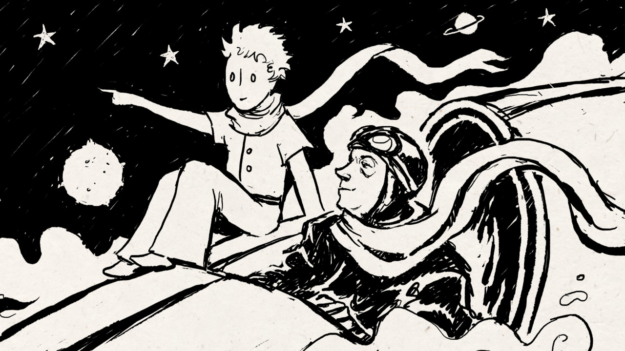 Antoine de Saint-Exupéry Dessins Lithographie de Antoine Saint-Exupéry, Le Petit Prince sur l